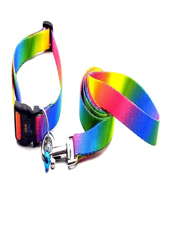 Pups&Pets mpay Nylo Rainbow Colorful Dog Leash and Collar Set, Suitable for Puppies of All Dog Breeds. - Image 1